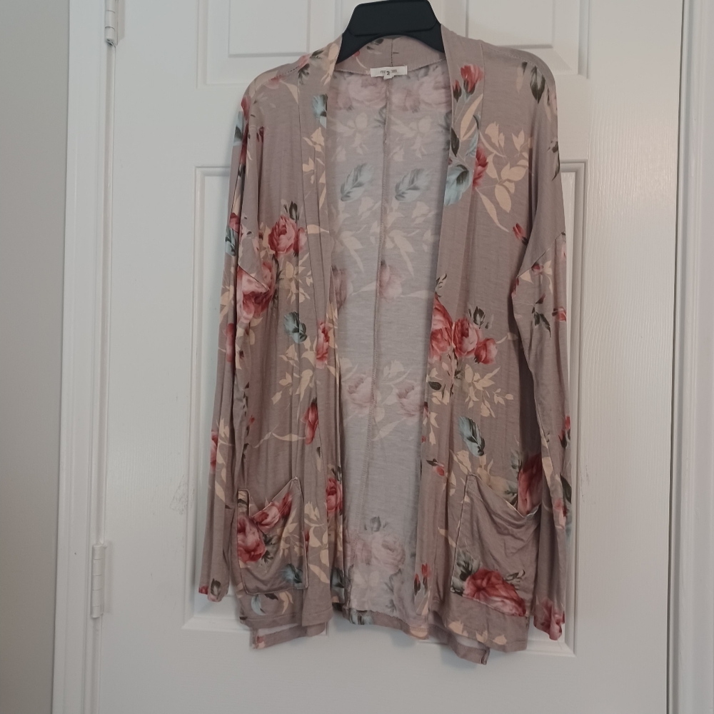 Maurices Floral Knit Cardigan Sz M